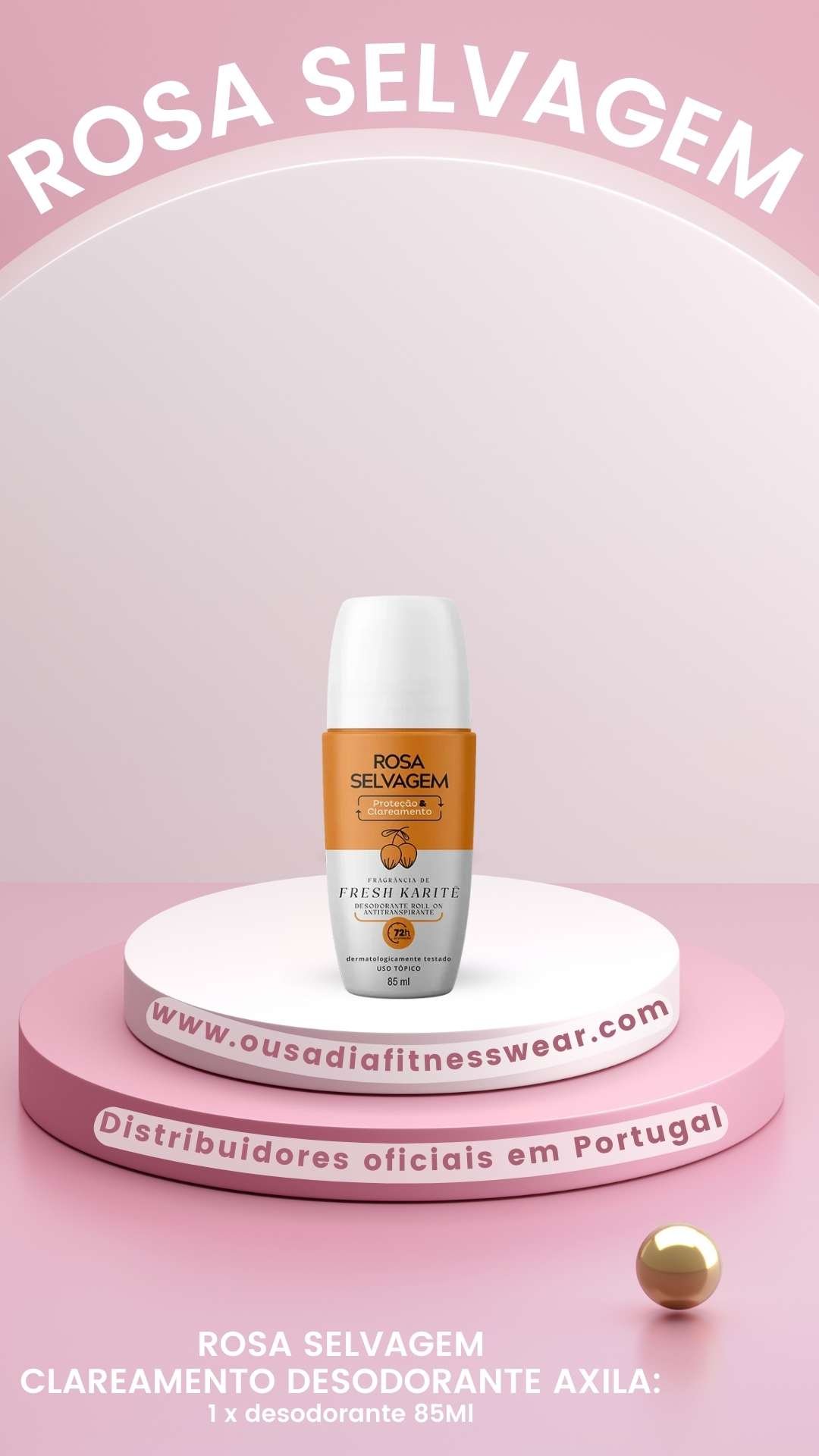 Desodorante Rosa Selvagem com fragrância de Fresh Karité 85ml