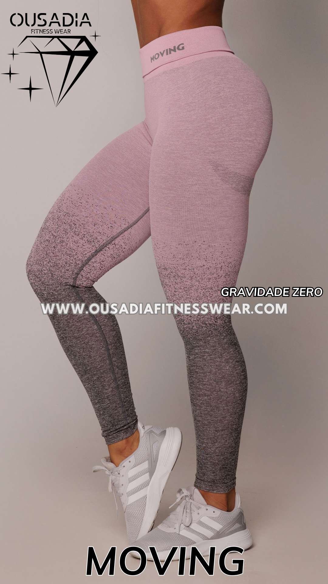 Leggin Moving Seamless Gravidade Zero Emana Dedradê Rosa