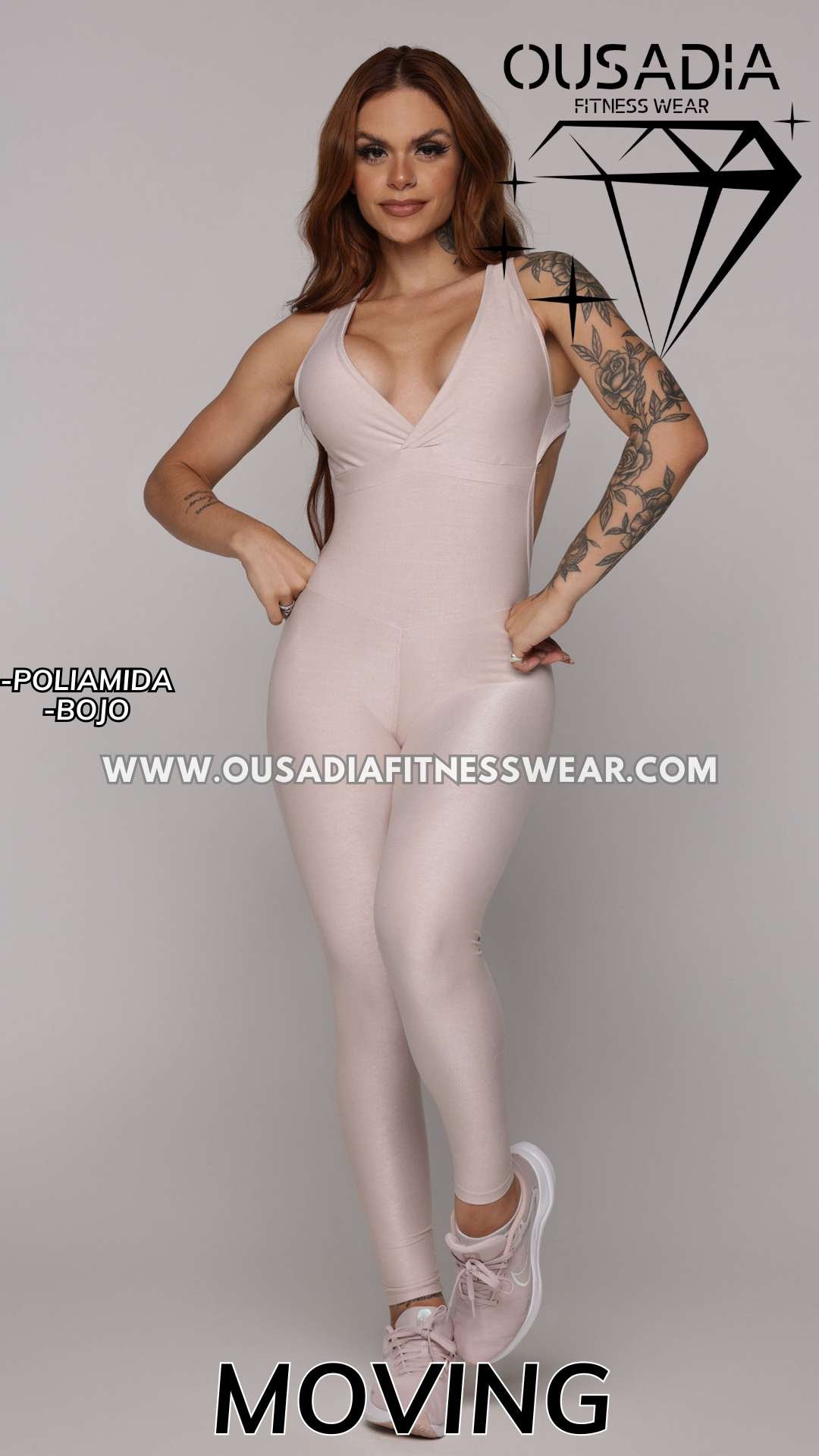 Macacão Moving Nocaute Empina Bumbum Glossy Blush