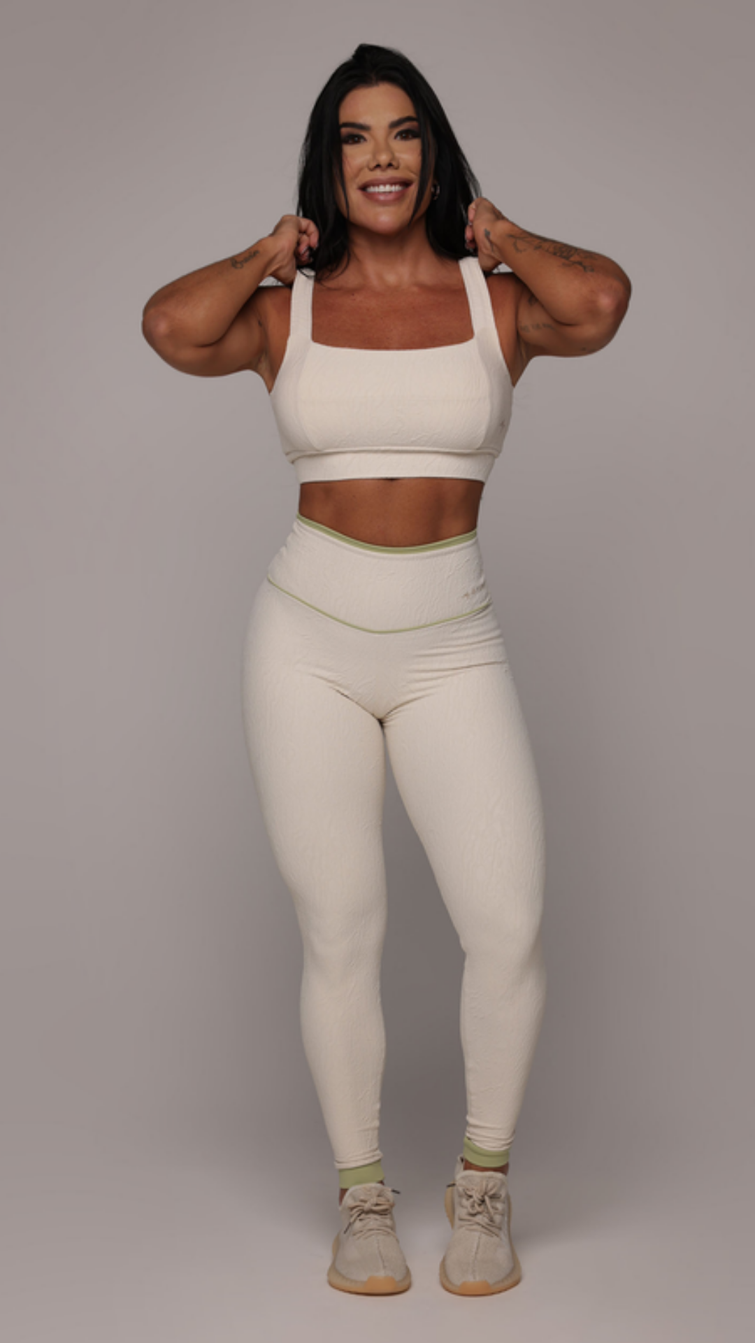 Conjunto Moving WALK Empina Bumbum  JACQUARD DUNAS OFF-WHITE